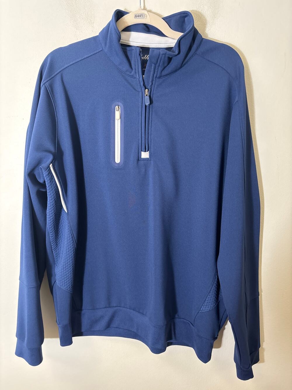 Mens Bobby Jones Navy Pullover 1/4 Zip Sz L